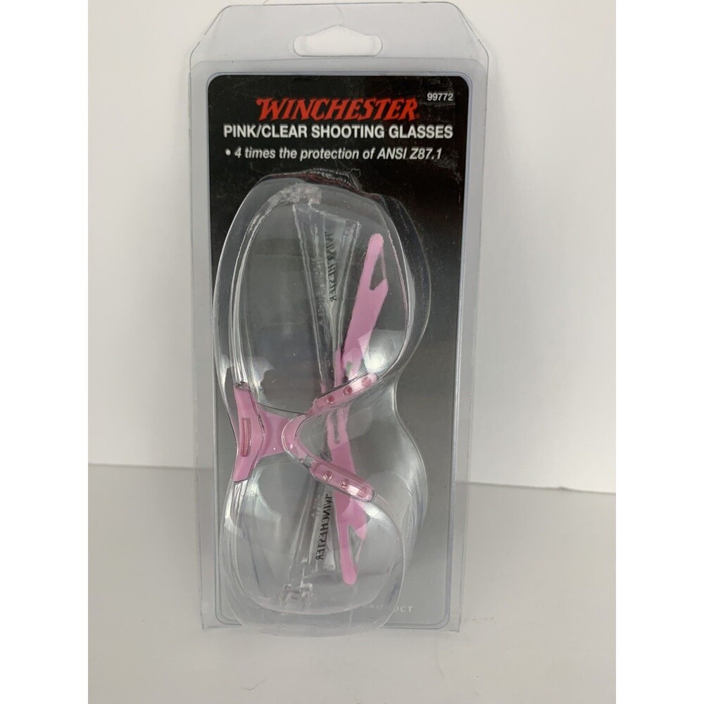 Winchester Ladies Pink Frame Clear Lens Premium Shooting Glasses 99772 Women's